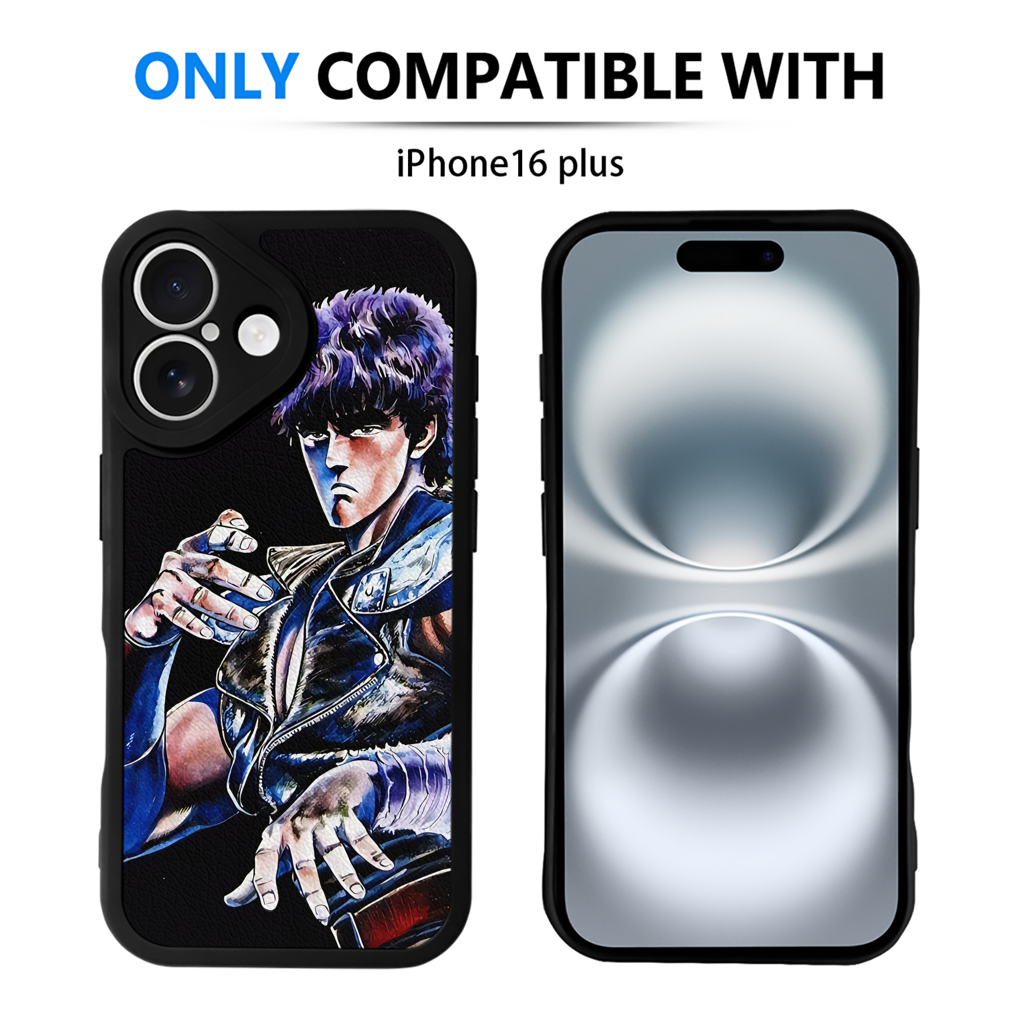 （画像用） 北斗の拳 Fist of the North Star 【iPhone 16シリーズ対応】シリコンスマホケース（レザー調） 材質：シリコン